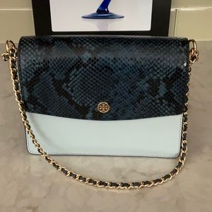 Tory Burch Parker Embossed convertible shoulder bag.